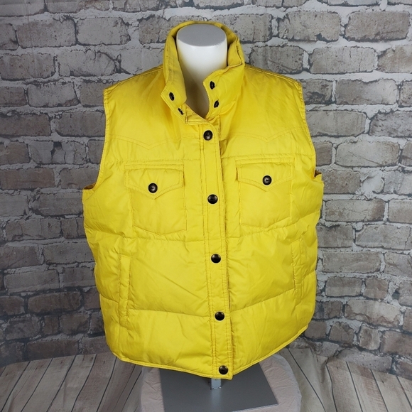 Panhandle Slim Goose Down Puffy Vest Yellow XL Winter Outdoor - Picture 1 of 14